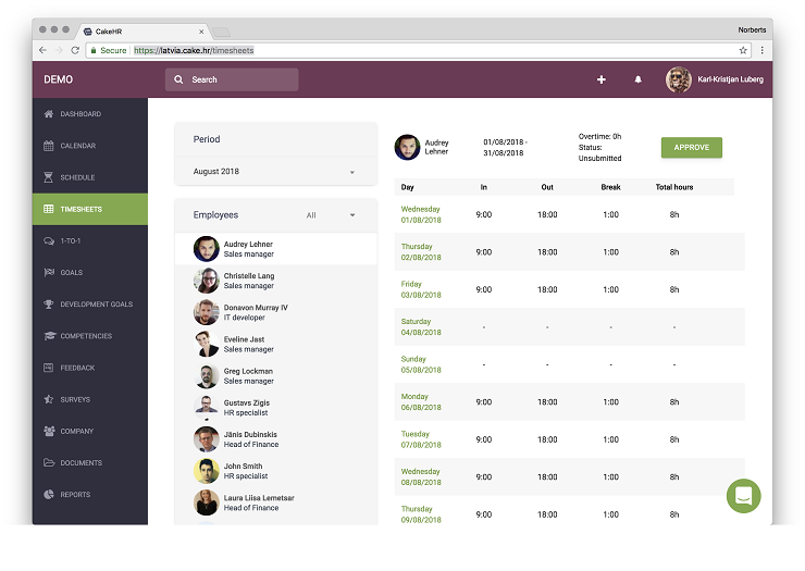 Phần mềm chấm công CakeHR