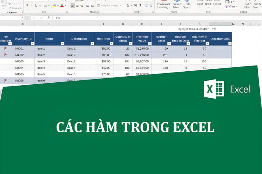 Các hàm cơ bản trong quản lý công nợ