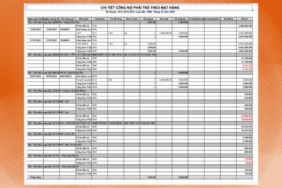 Hình ảnh minh hoạ File excel quản lý công nợ phải trả (bảng theo dõi công nợ nhà cung cấp)