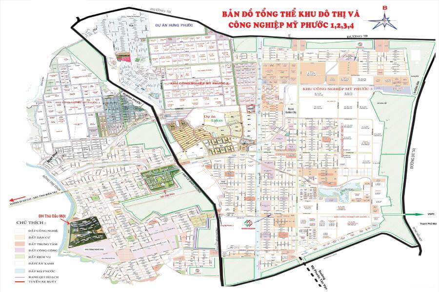 Bản đồ liên khu Mỹ Phước 1.2.3.4 Bình Dương