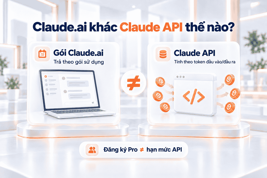 So sánh cách tính phí Claude.ai theo gói sử dụng và Claude API theo token