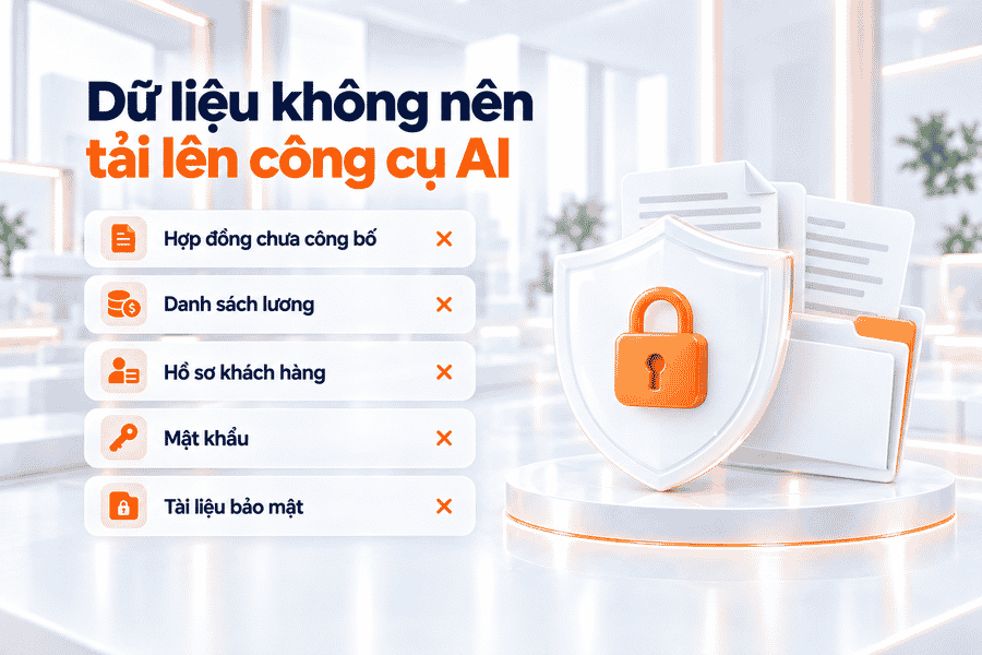 Các loại dữ liệu nhạy cảm không nên đưa vào Claude khi chưa kiểm tra quyền và chính sách bảo mật