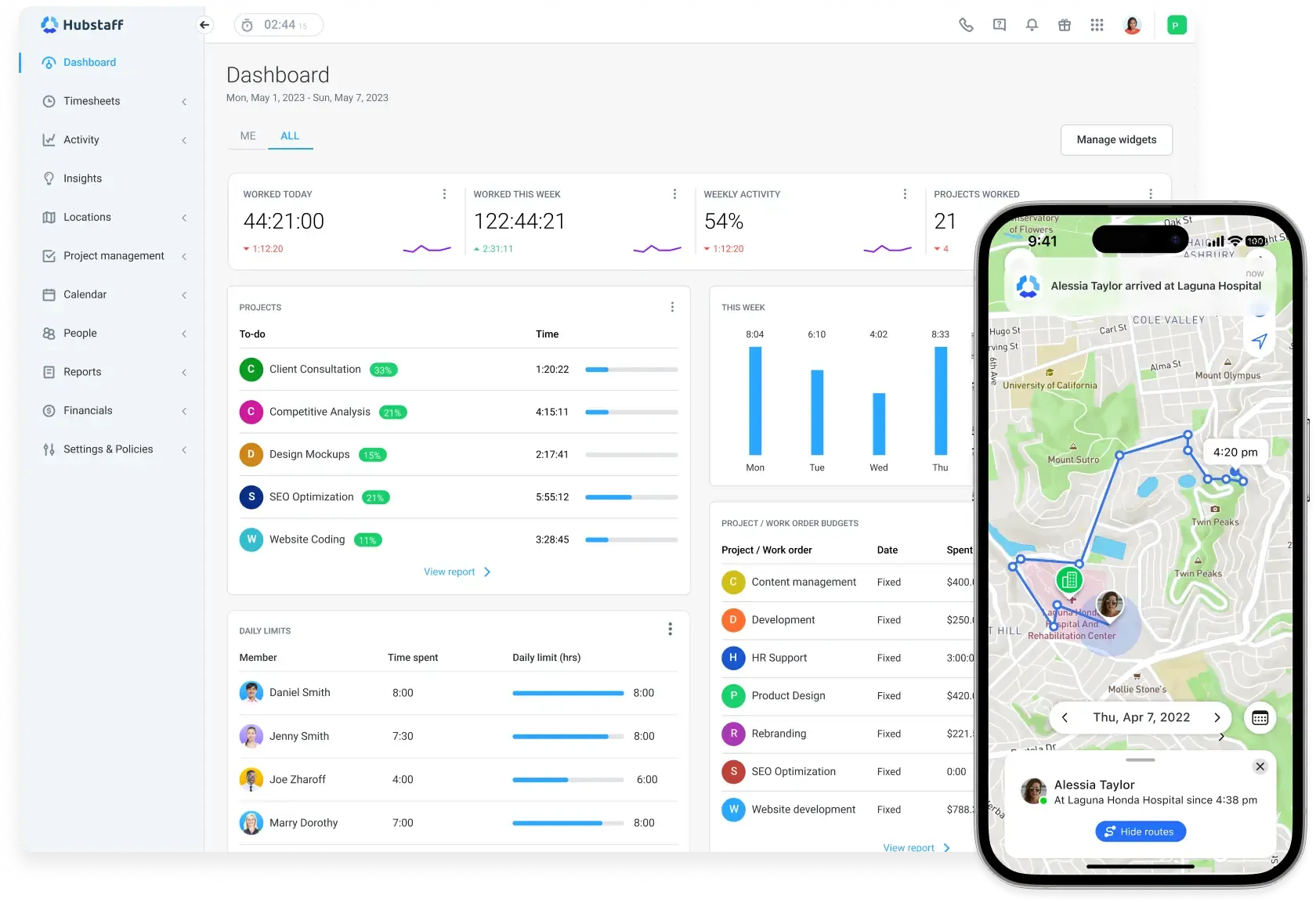 Phần mềm quản lý chấm công Hubstaff