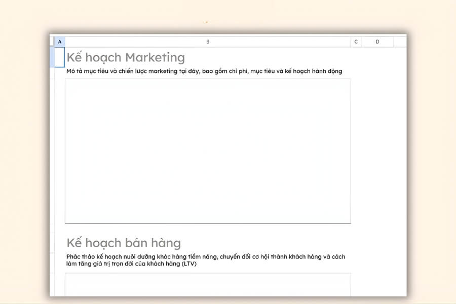Kế hoạch kinh doanh mẫu file excel