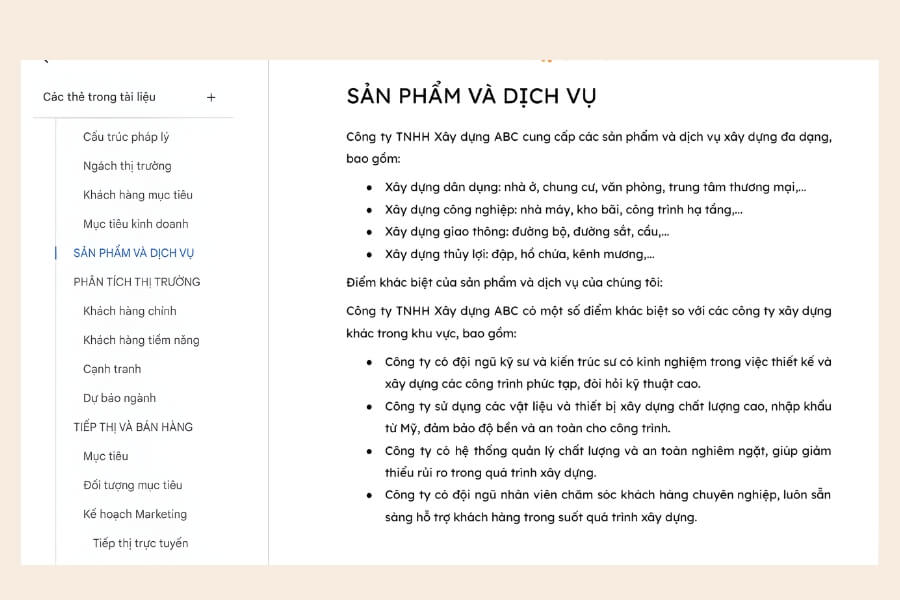 Mẫu kế hoạch kinh doanh cho công ty xây dựng