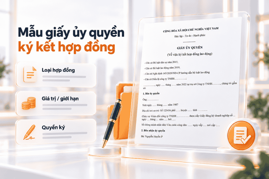 Mẫu văn bản giao quyền ký hợp đồng với giới hạn và điều kiện được xác định.