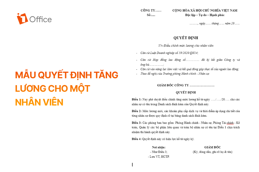 Mẫu quyết định tăng lương cho một nhân viên