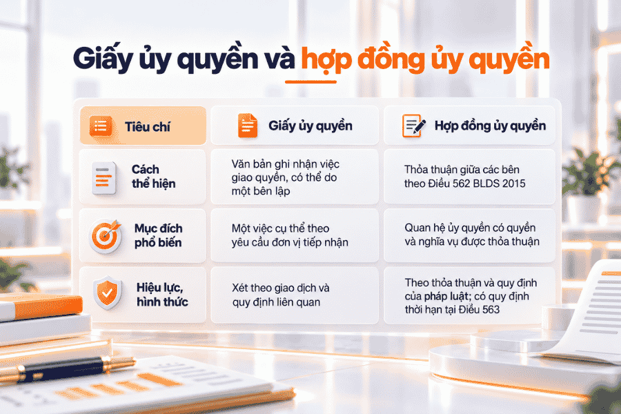So sánh cách thể hiện, mục đích và các yếu tố pháp lý cần xem xét của hai loại văn bản.