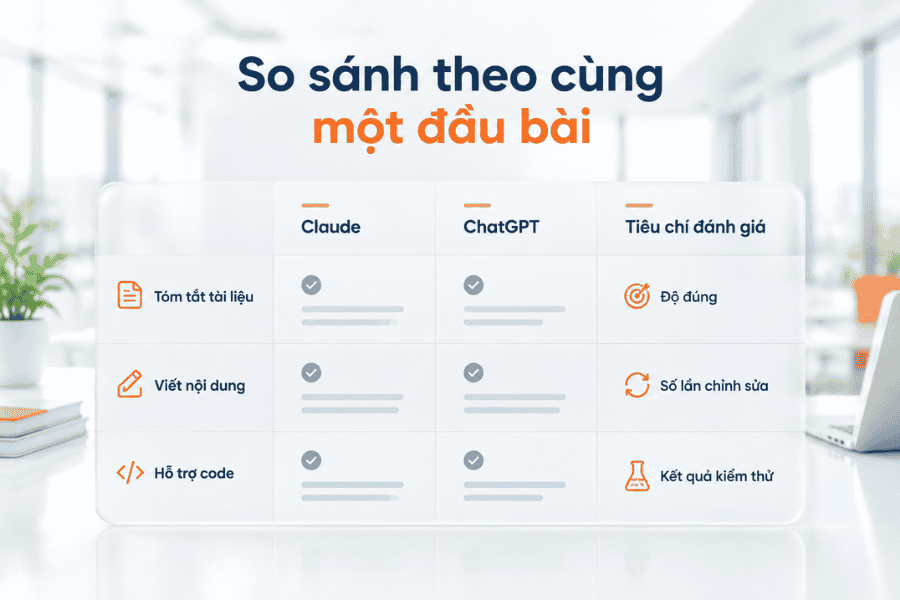 So sánh Claude và ChatGPT theo cùng đầu bài về tóm tắt tài liệu, viết nội dung và hỗ trợ code