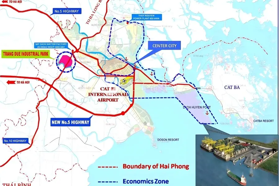 Vị trí chiến lược và kết nối giao thông của khu công nghiệp Tràng Duệ