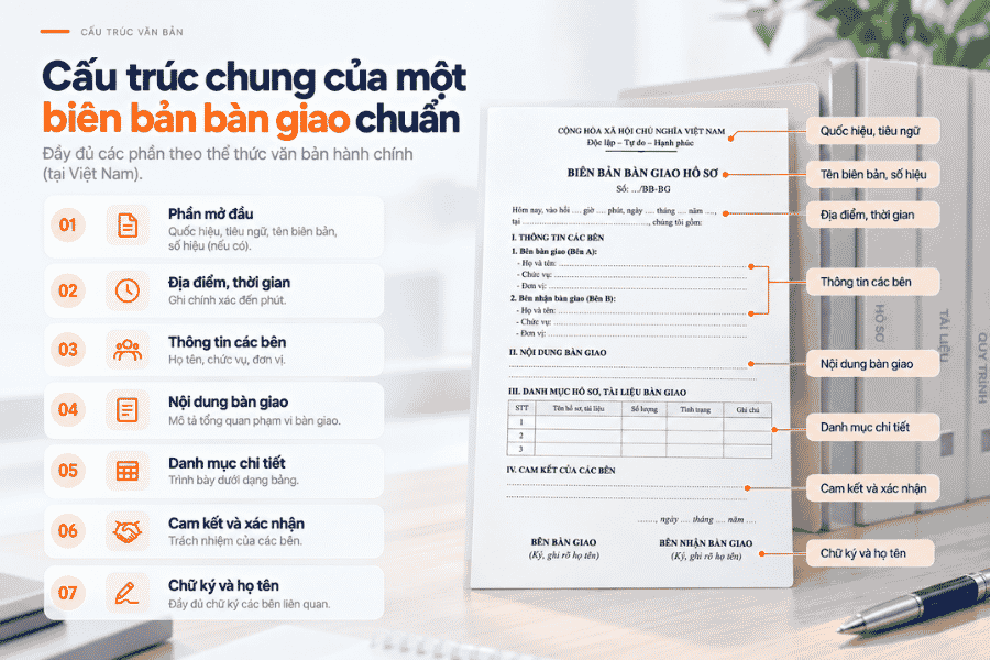 Cấu trúc chung của một biên bản bàn giao chuẩn