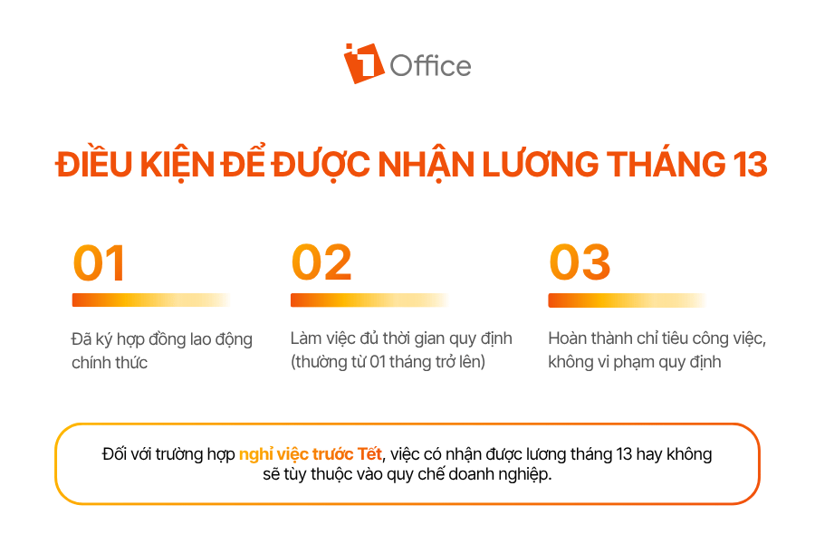 Điều kiện để được nhận lương tháng 13