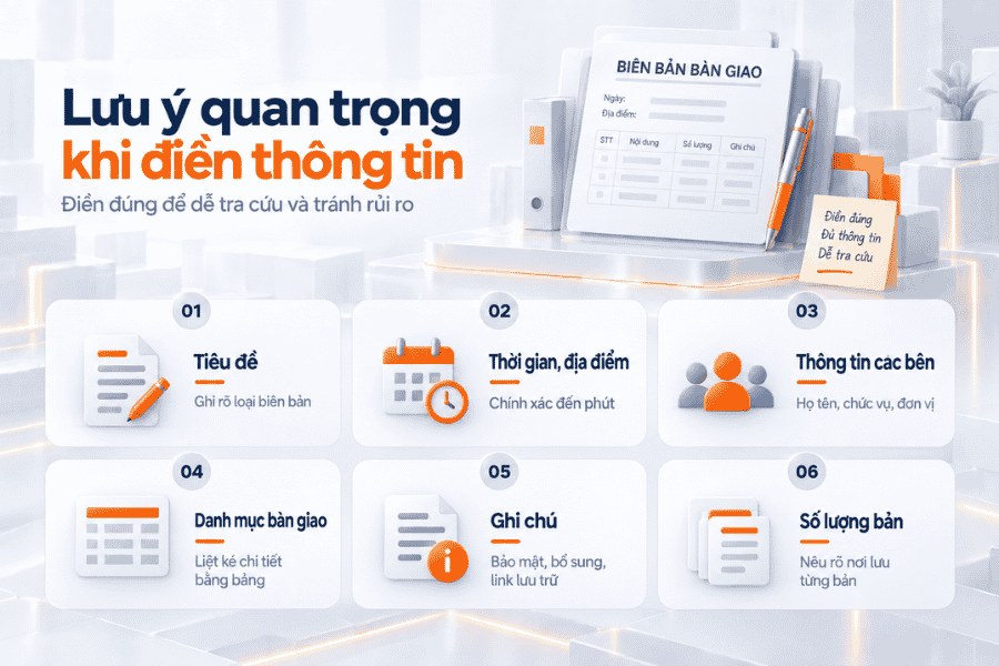 Lưu ý quan trọng khi điền thông tin