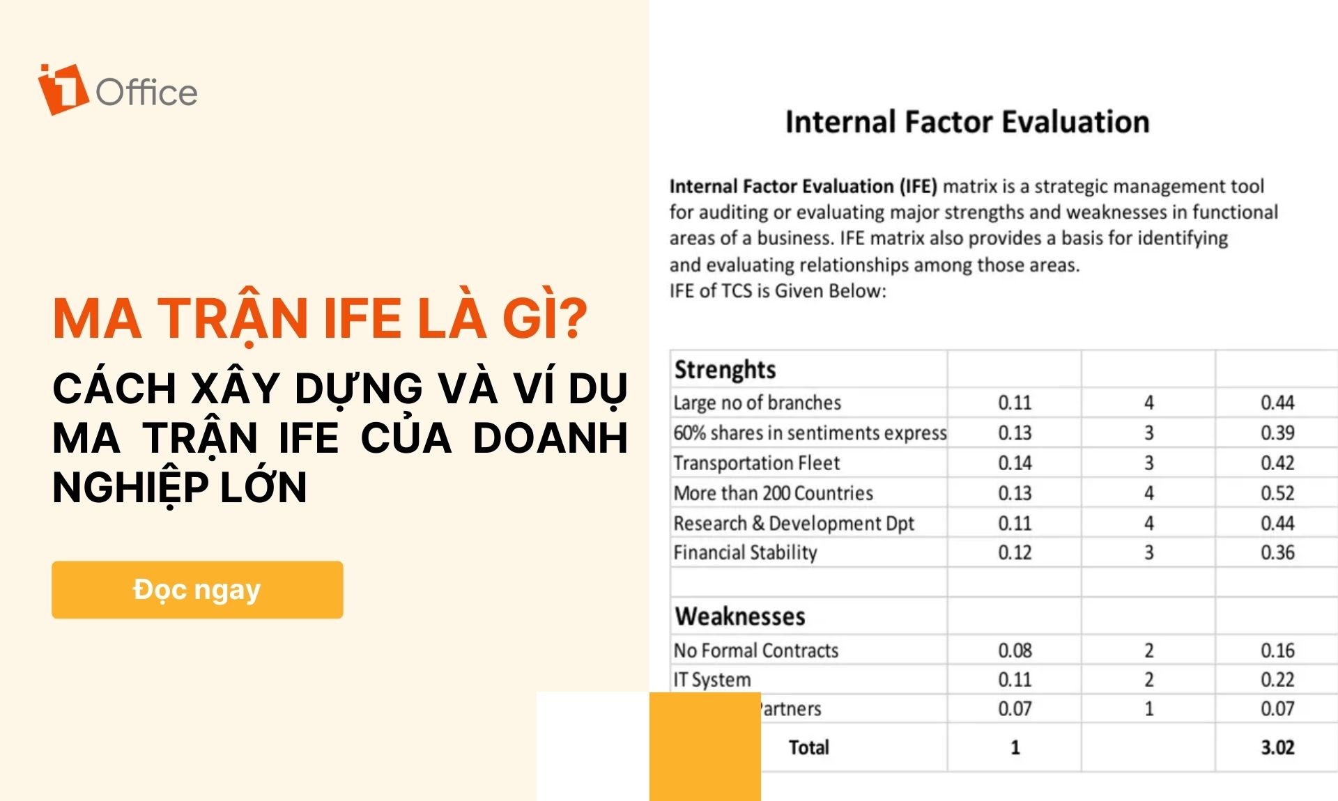 Ma trận IFE là gì? Cách xây dựng và ví dụ ma trận IFE của doanh nghiệp lớn