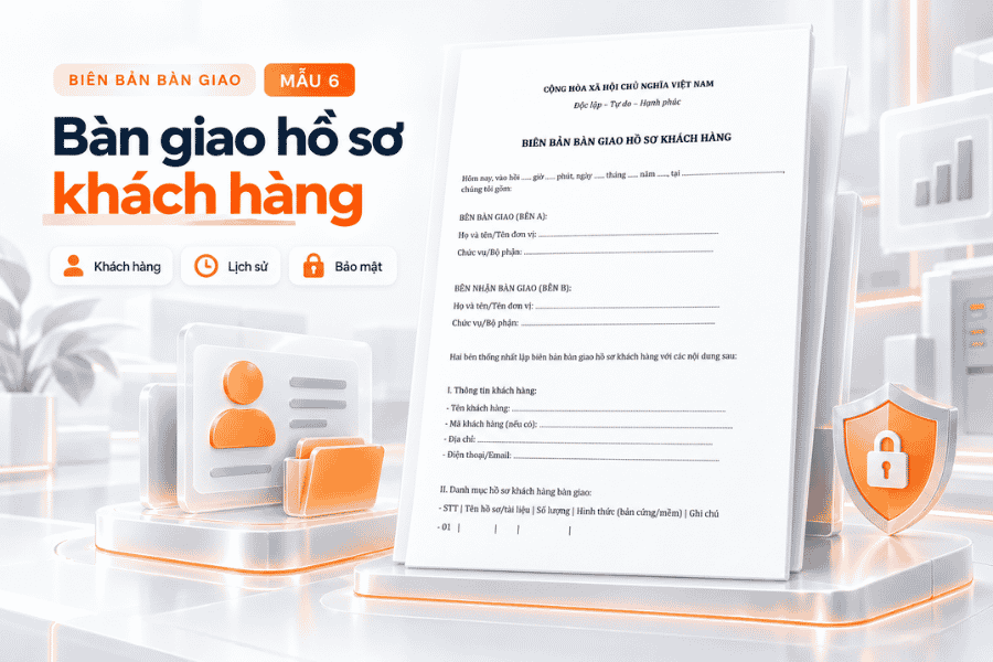 Mẫu biên bản bàn giao hồ sơ khách hàng