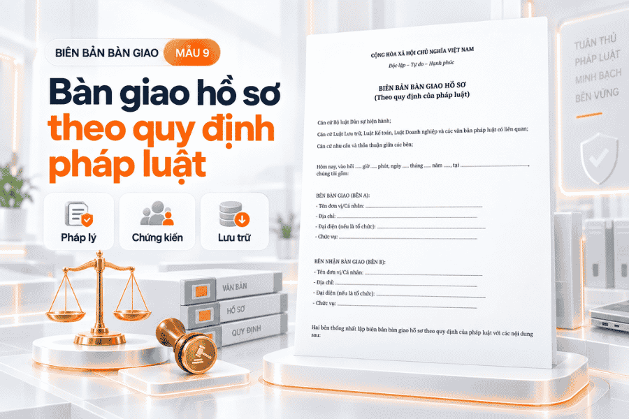 Mẫu biên bản bàn giao hồ sơ theo quy định của pháp luật
