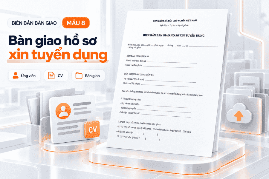 Mẫu biên bản bàn giao hồ sơ xin tuyển dụng