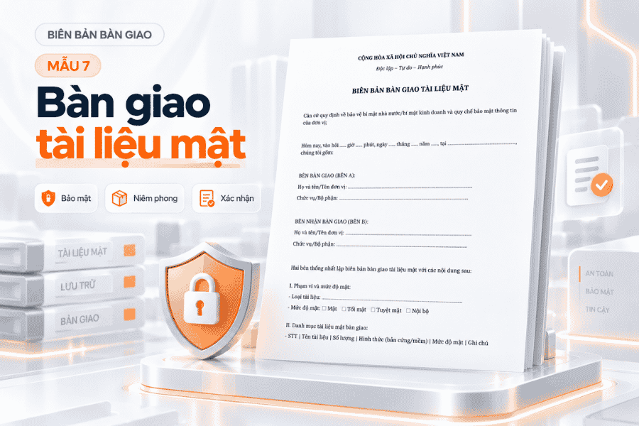 Mẫu biên bản bàn giao tài liệu mật trong doanh nghiệp