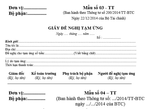Giấy Đề Nghị Tạm Ứng Là Gì?