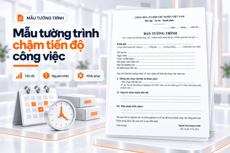 Mẫu tường trình chậm tiến độ công việc