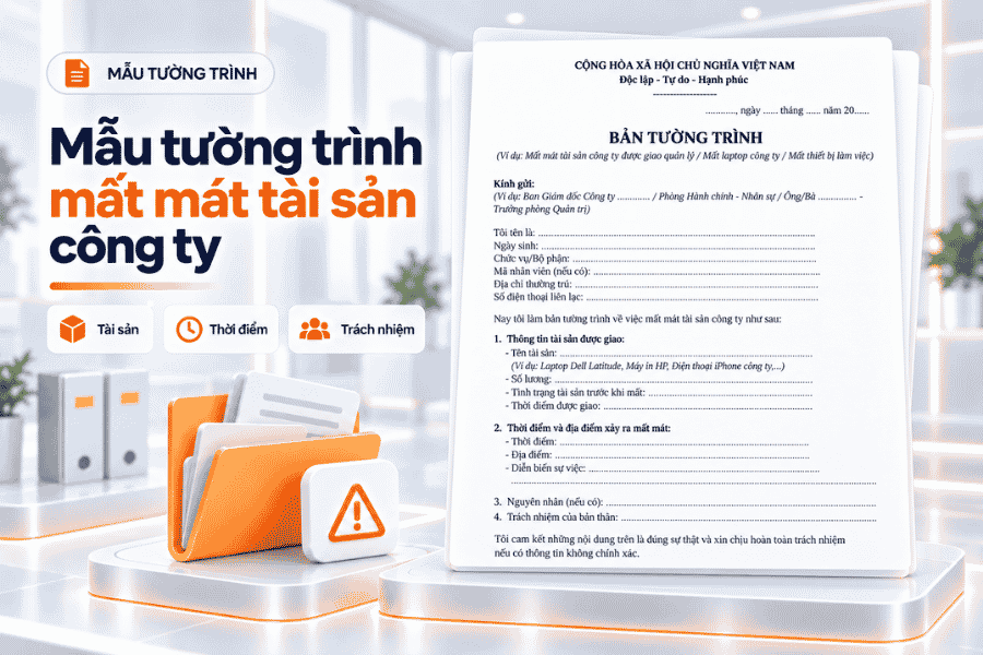 Mẫu tường trình mất mát tài sản công ty
