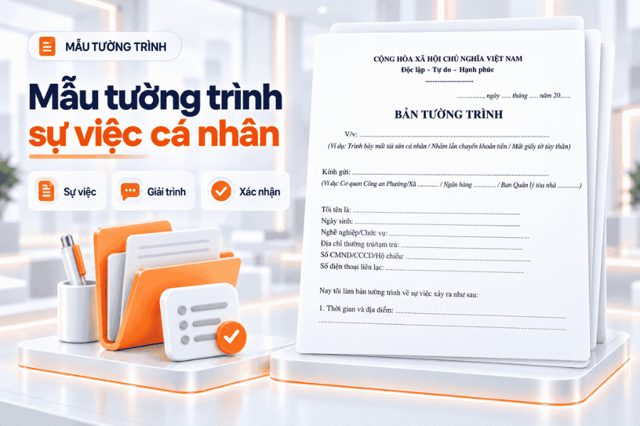 Mẫu tường trình sự việc cá nhân