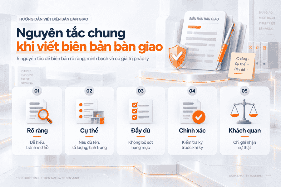 Nguyên tắc chung khi viết biên bản bàn giao