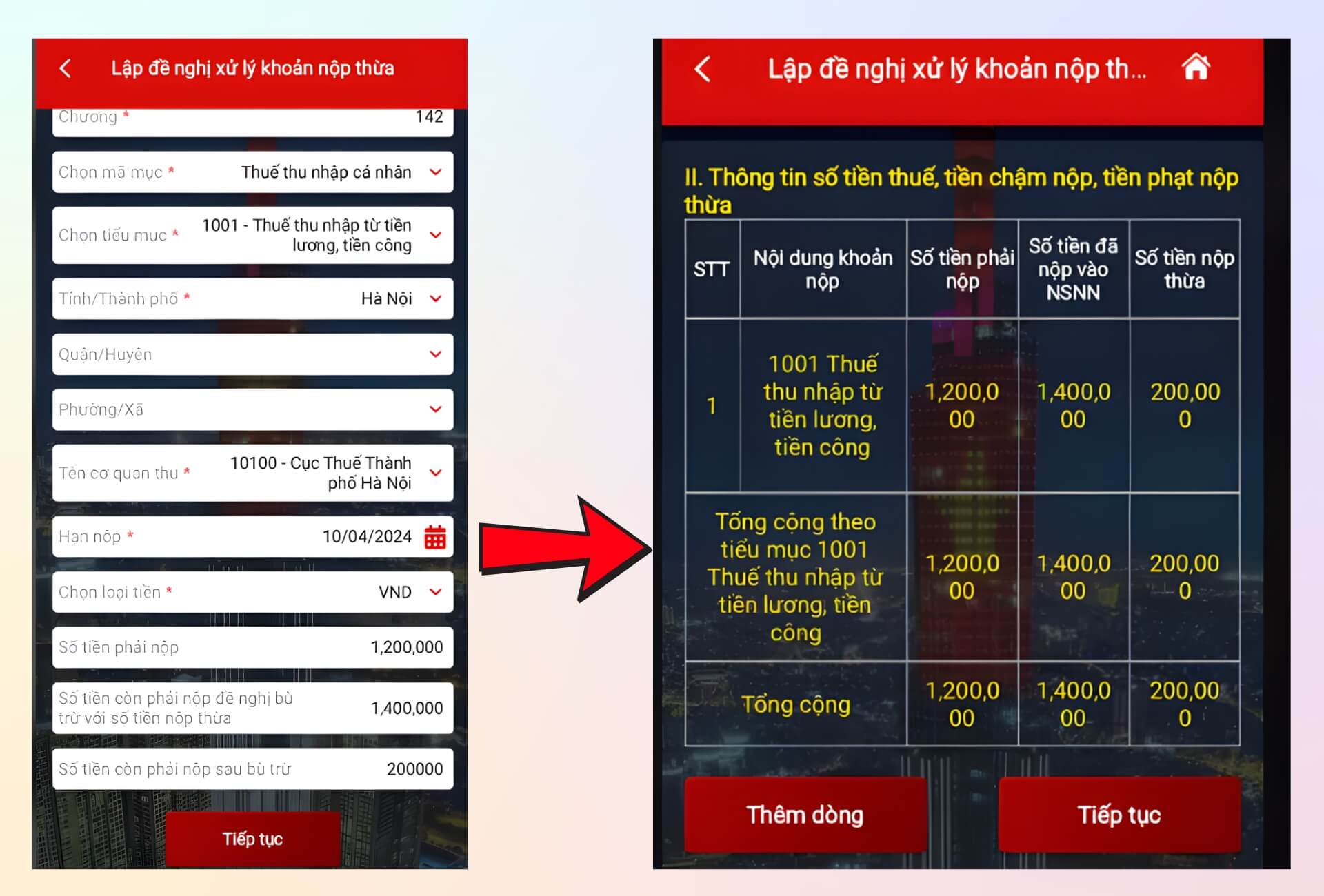 Hình minh hoạ bước 3 - Hoàn thuế TNCN trên eTax Mobile