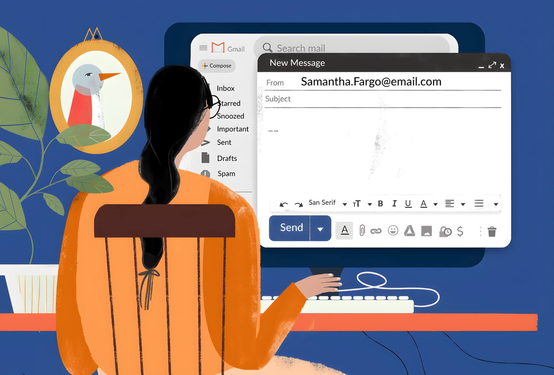 Mail xin nghỉ việc được dùng để thông báo quyết định chấm dứt hợp đồng lao động.
