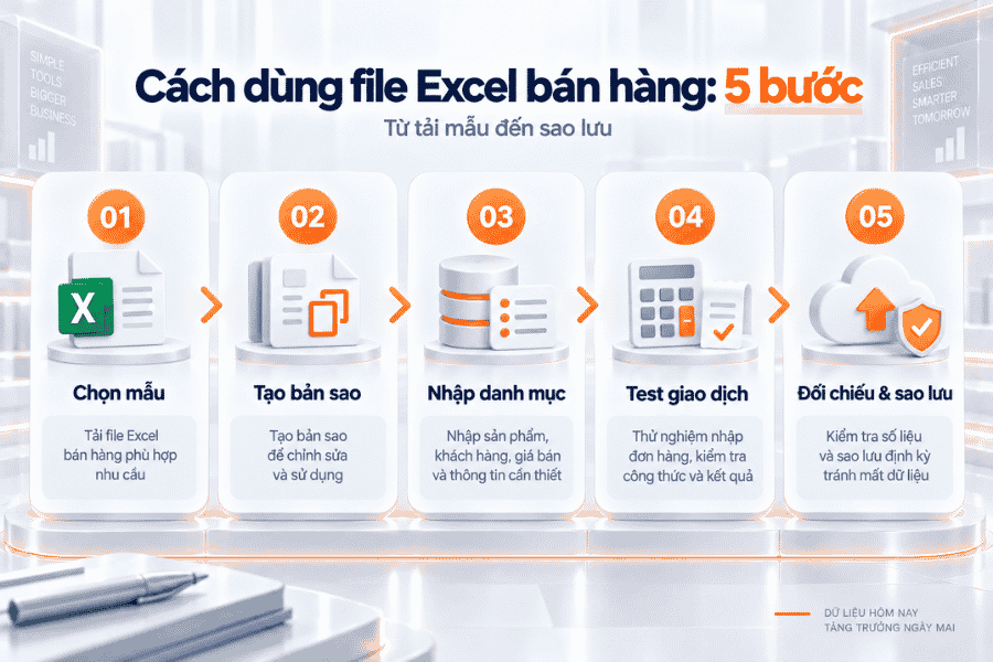 Cách dùng file Excel bán hàng: 5 bước