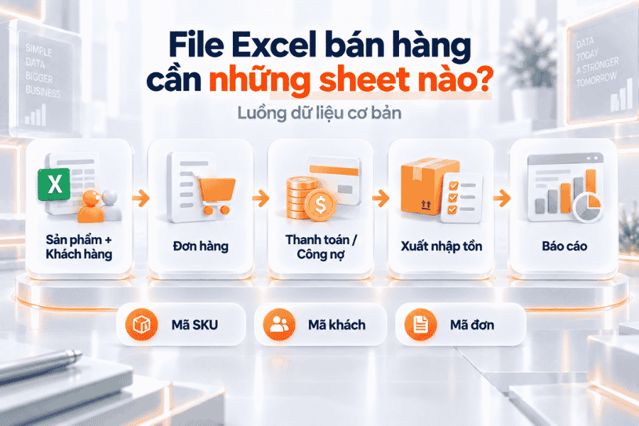 File Excel bán hàng cần những sheet nào?