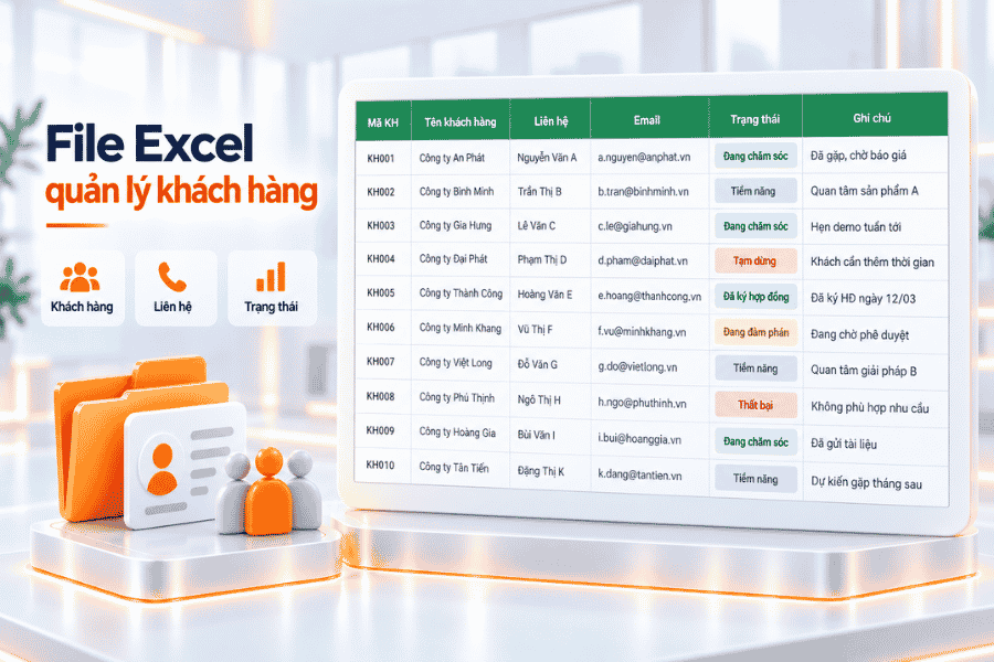 File Excel quản lý khách hàng