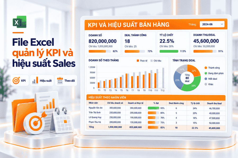 File Excel quản lý KPI và hiệu suất