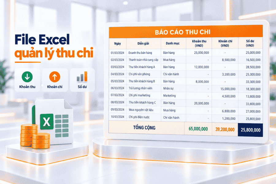 File Excel quản lý thu chi