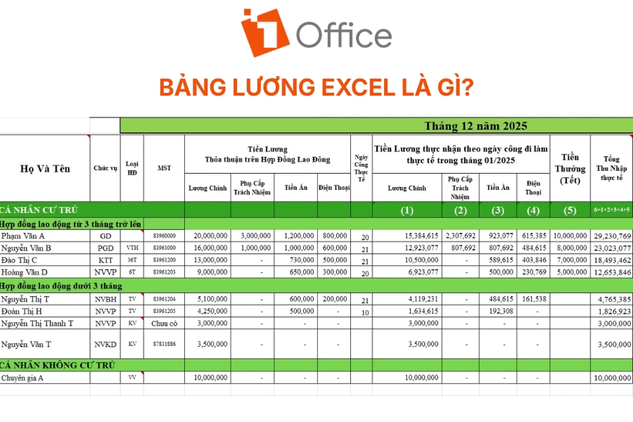 Bảng lương Excel là gì?