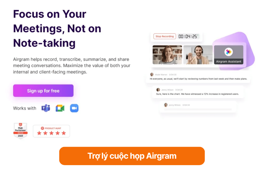 Trợ lý cuộc họp Airgram