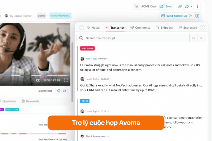 Trợ lý cuộc họp Avoma