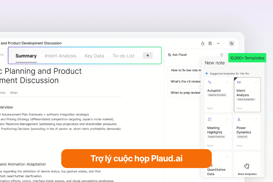 Trợ lý cuộc họp Plaud.ai