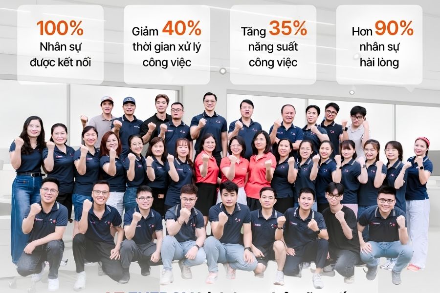 AT Energy kích hoạt bộ não số tối ưu vận hành toàn diện với 100% nhân sự được kết nối, giảm 40% thời gian xử lý công việc, tăng 35% năng suất và hơn 90% nhân sự hài lòng.