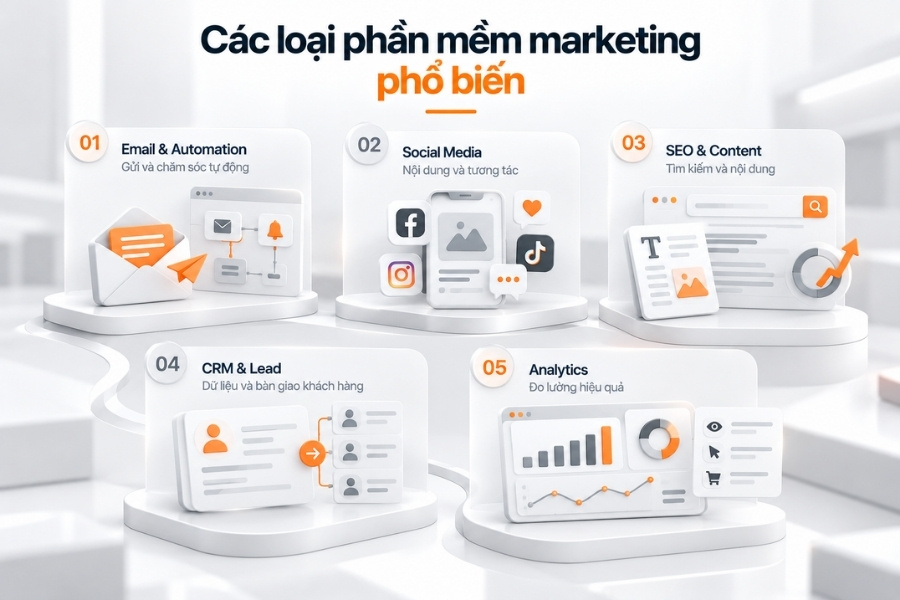 Các loại phần mềm marketing phổ biến