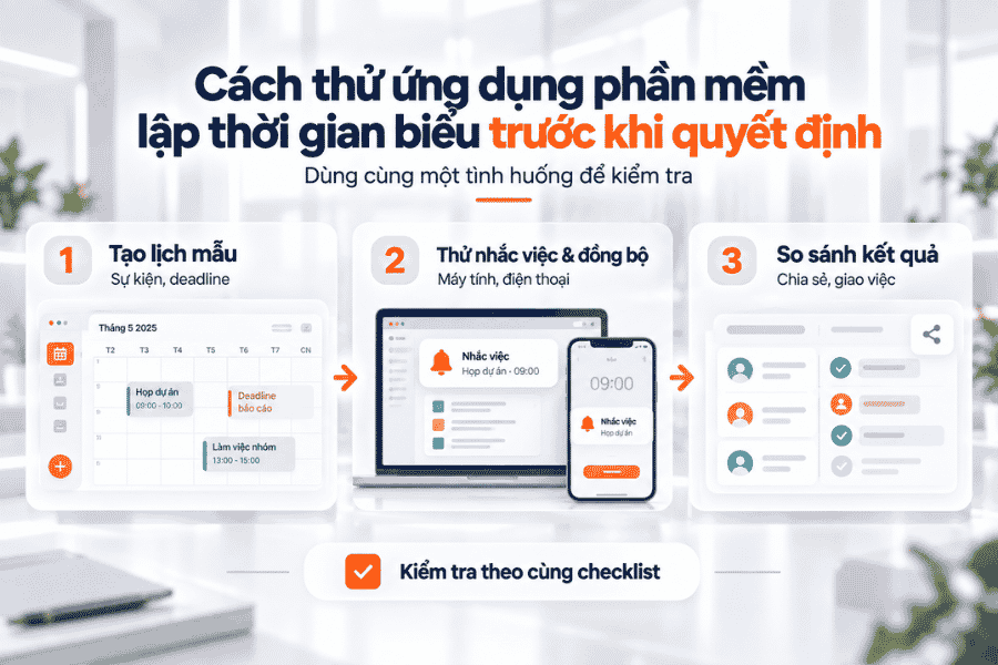Cách thử ứng dụng phần mềm lập thời gian biểu trước khi quyết định