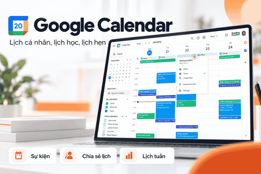 Google Calendar – Lịch cá nhân, lịch học, lịch hẹn