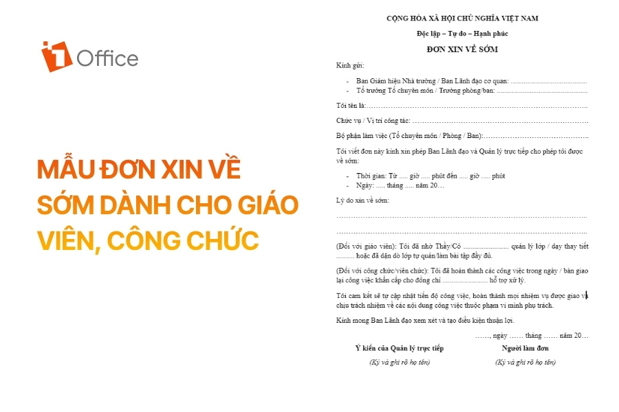 Mẫu đơn xin về sớm dành cho giáo viên, công chức