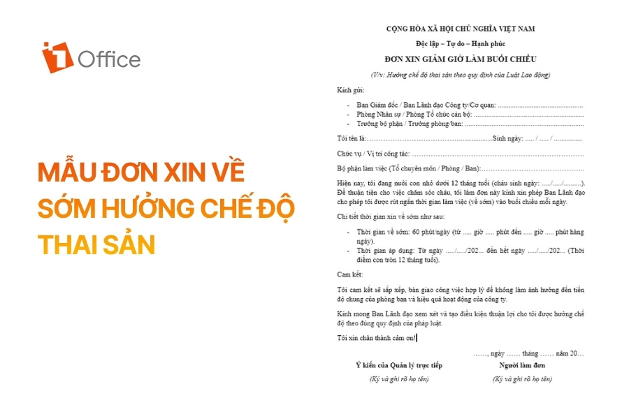 Mẫu đơn xin về sớm hưởng chế độ thai sản dành cho lao động nữ
