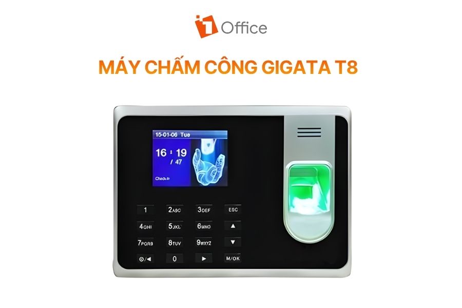 Máy chấm công Gigata T8 - dòng máy chấm công bằng vân tay nhỏ gọn, chi phí tối ưu cho các doanh nghiệp vừa và nhỏ..