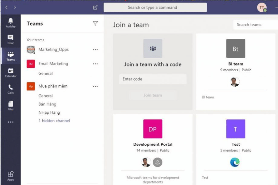 Phần mềm chat nội bộ Microsoft Teams