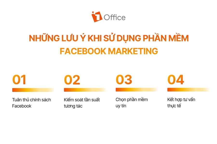 Infographic tổng hợp 4 lưu ý khi sử dụng phần mềm Facebook Marketing