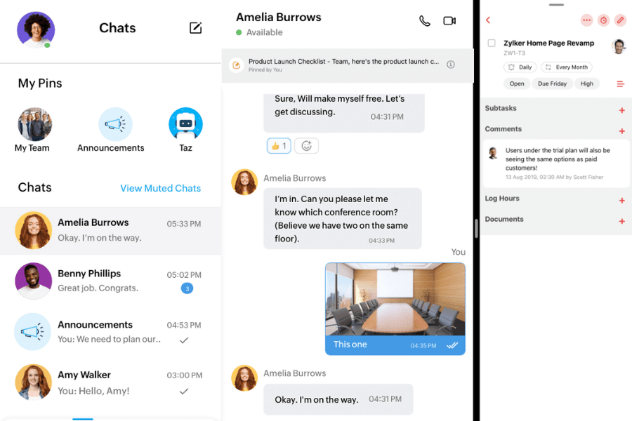 Phần mềm chat nội bộ Zoho Cliq
