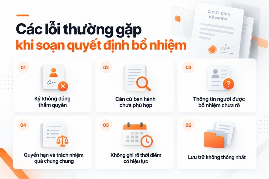 Infographic tổng hợp 4 trường hợp doanh nghiệp cần ban hành quyết định bổ nhiệm nhân sự từ 1Office.