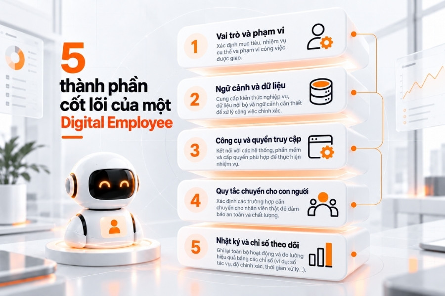5 thành phần giúp Digital Employee vận hành có kiểm soát